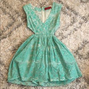 Emerald and White Cutout Sundress